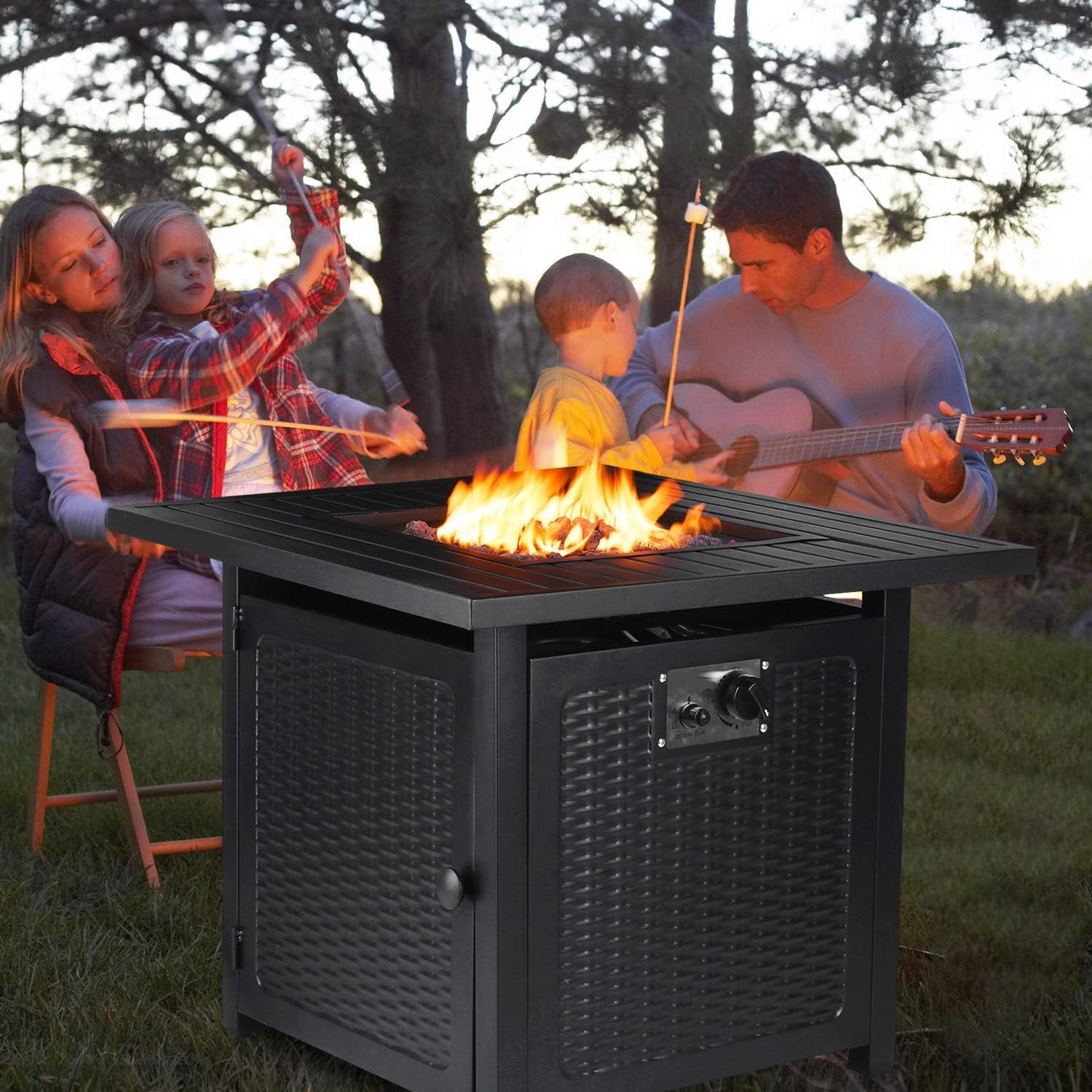 How can this propane fire pit entirely change your outdoor experience this fall: 50 000 BTU Gas Fire Pit Table Provides Spacious Warmth for Cool Nights