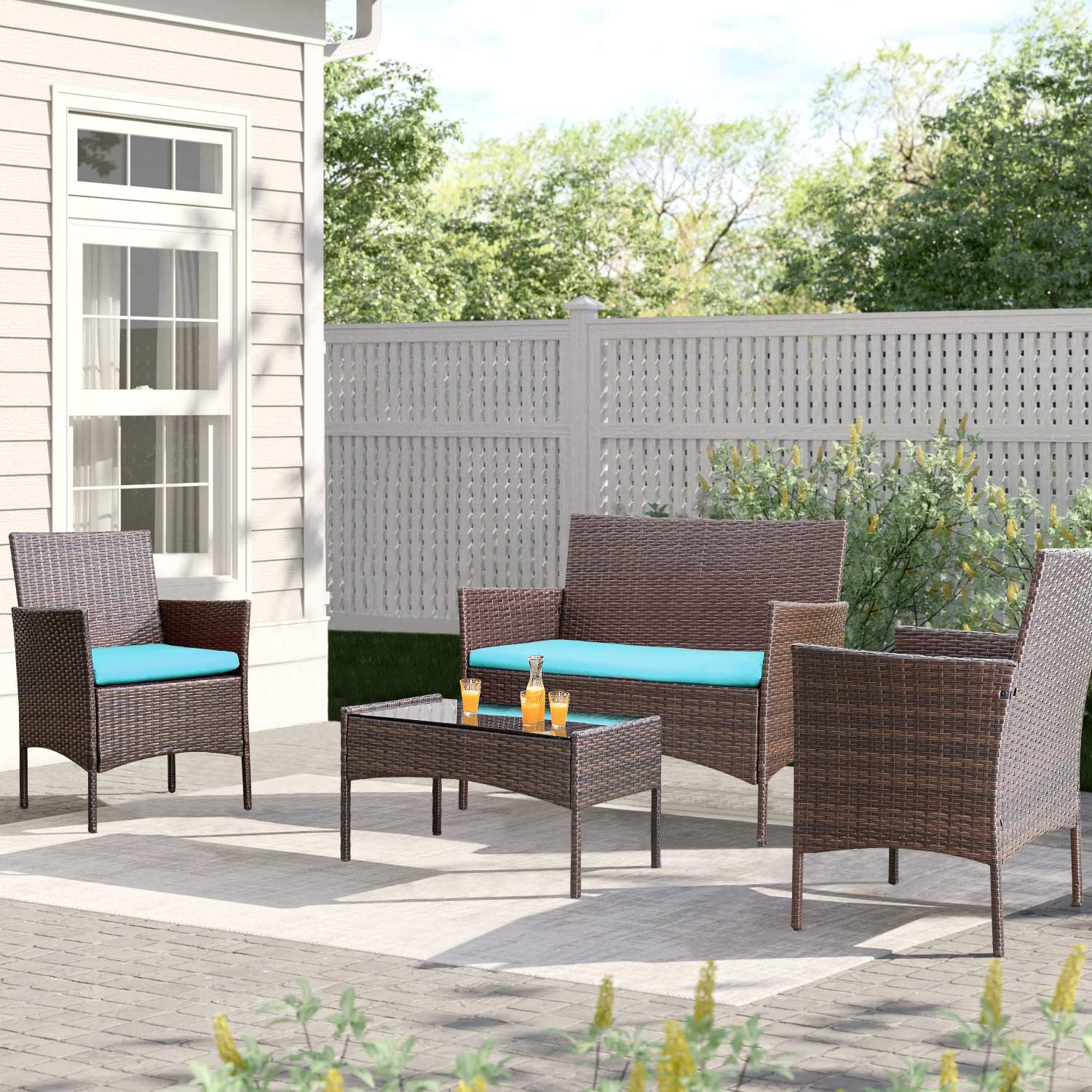 Looking For Durable Outdoor Furniture This Year. Try The Brookbury 5 Piece Wicker Set